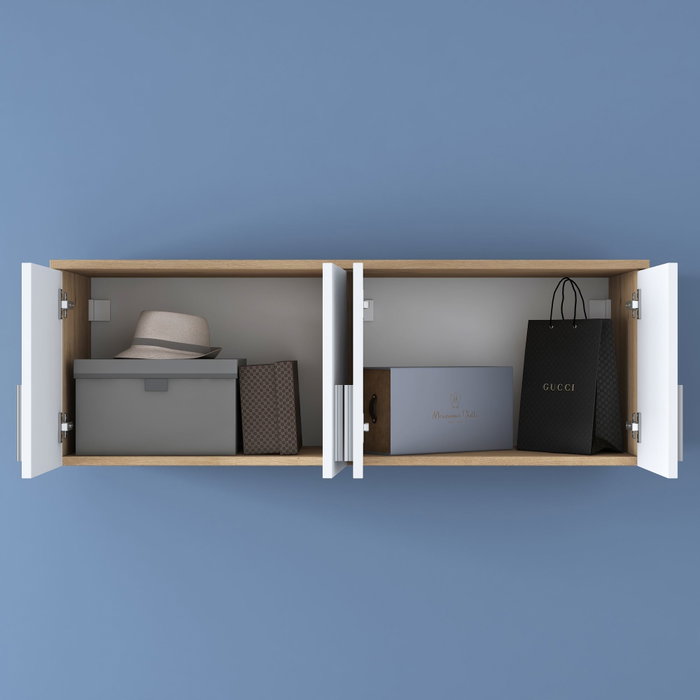 Hanah Home Armario de Pared Nogal y Blanco Hanah Home Armario de Pared Nogal y Blanco